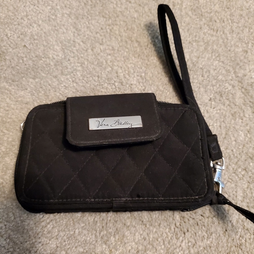 Vera Bradley black wristlet and black I.D. holder